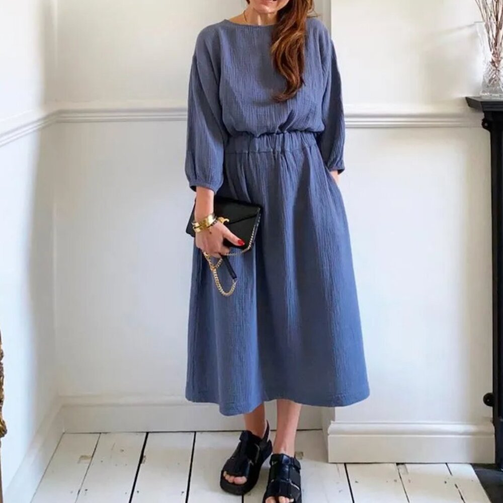 Beaumont Organic Ezili Organic Cotton Dress Pewter Small - Picture 3 of 7